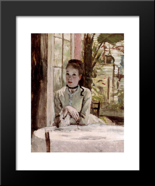 A Woman In An Elegant Interior 20x24 Black Modern Wood Framed Art Print Poster by Tissot, James
