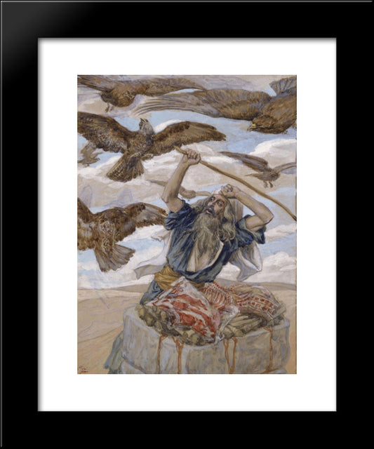 Abraham Guarding His Sacrifice 20x24 Black Modern Wood Framed Art Print Poster by Tissot, James