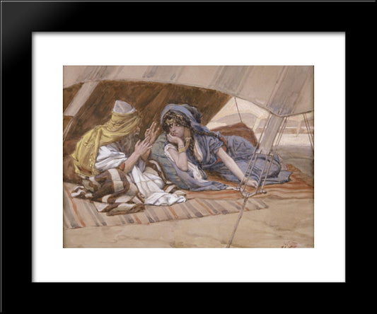 Abraham'S Counsel To Sarai 20x24 Black Modern Wood Framed Art Print Poster by Tissot, James