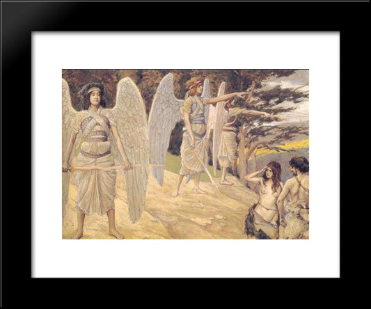 Adam And Eve Driven From Paradise 20x24 Black Modern Wood Framed Art Print Poster by Tissot, James