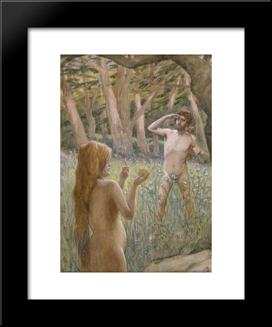 Adam Is Tempted By Eve 20x24 Black Modern Wood Framed Art Print Poster by Tissot, James