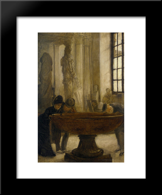 At The Louvre 20x24 Black Modern Wood Framed Art Print Poster by Tissot, James