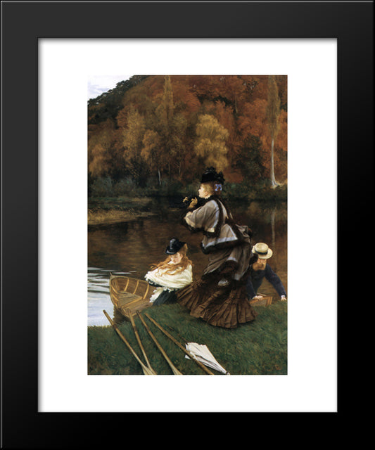 Autumn On The Thames 20x24 Black Modern Wood Framed Art Print Poster by Tissot, James