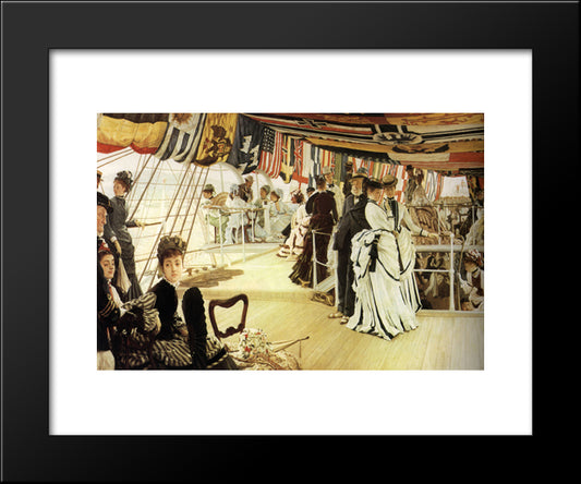Ball On Shipboard 20x24 Black Modern Wood Framed Art Print Poster by Tissot, James