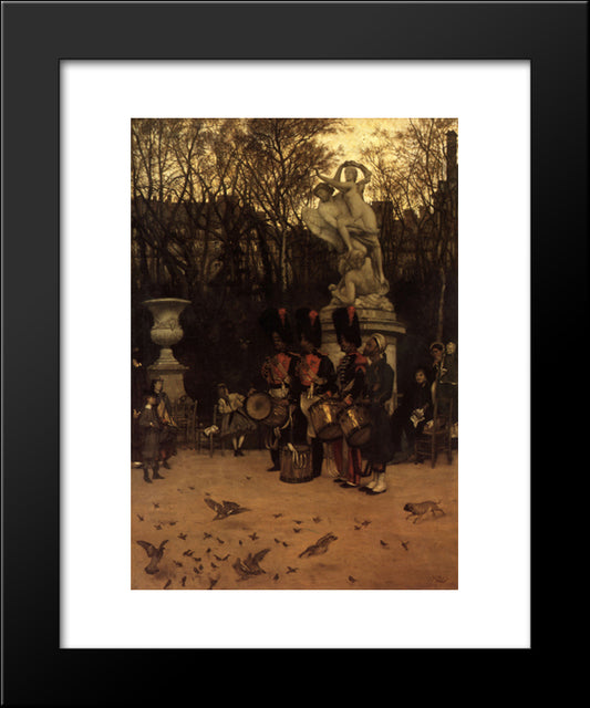 Beating The Retreat In The Tuileries Gardens 20x24 Black Modern Wood Framed Art Print Poster by Tissot, James