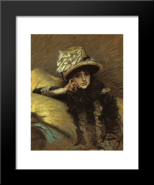 Berthe 20x24 Black Modern Wood Framed Art Print Poster by Tissot, James