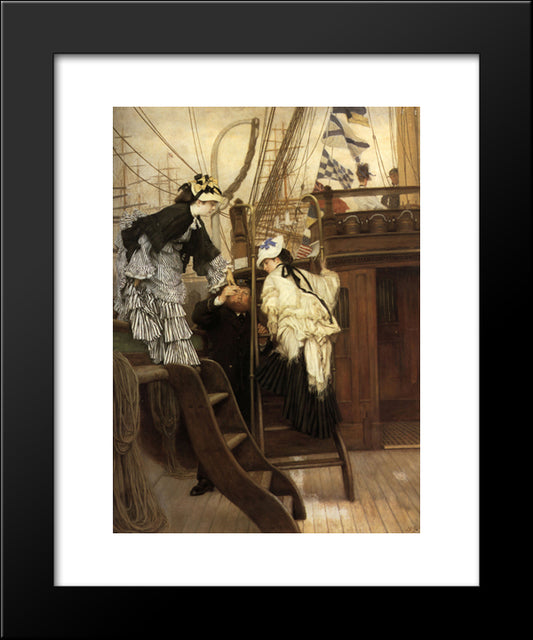 Boarding The Yacht 20x24 Black Modern Wood Framed Art Print Poster by Tissot, James