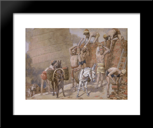 Building The Tower Of Babel 20x24 Black Modern Wood Framed Art Print Poster by Tissot, James