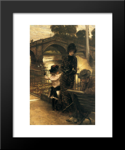 By The Thames At Richmond 20x24 Black Modern Wood Framed Art Print Poster by Tissot, James