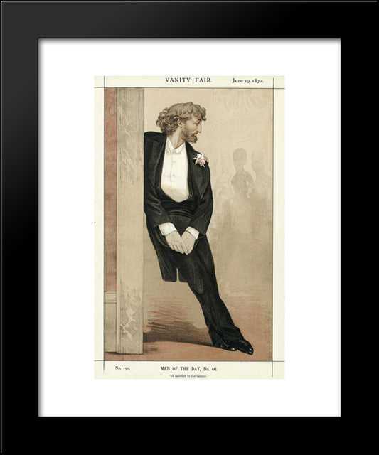 Caricature Of Frederic Leighton 20x24 Black Modern Wood Framed Art Print Poster by Tissot, James