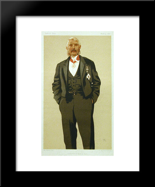 Caricature Of General Sir Frederick Paul Haines 20x24 Black Modern Wood Framed Art Print Poster by Tissot, James