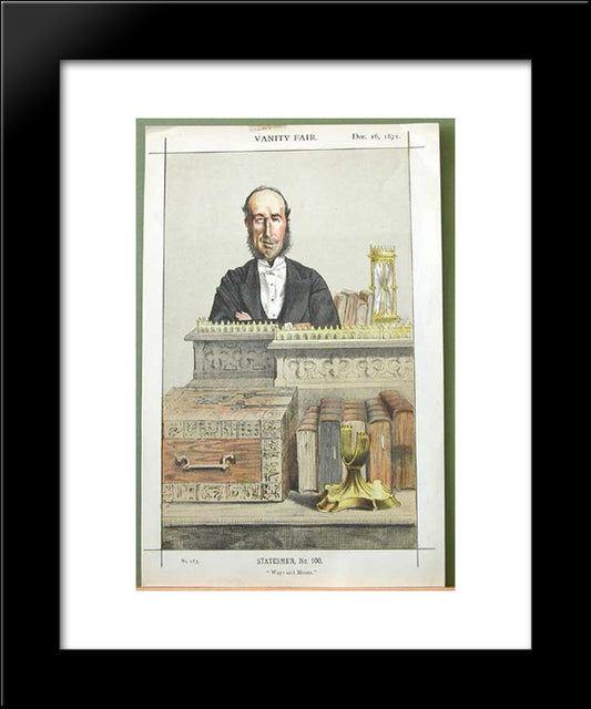 Caricature Of John George Dodson M.P. 20x24 Black Modern Wood Framed Art Print Poster by Tissot, James