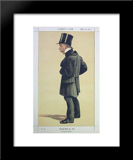 Caricature Of Mr George Leeman M.P. 20x24 Black Modern Wood Framed Art Print Poster by Tissot, James