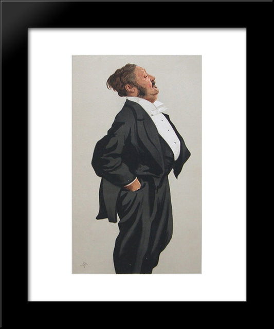 Caricature Of Mr Lionel Lawson 20x24 Black Modern Wood Framed Art Print Poster by Tissot, James