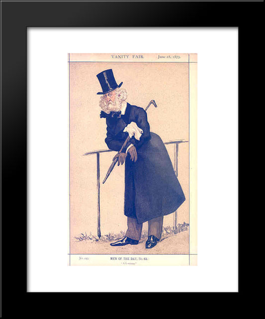 Caricature Of Mr Washington Hibbert 20x24 Black Modern Wood Framed Art Print Poster by Tissot, James