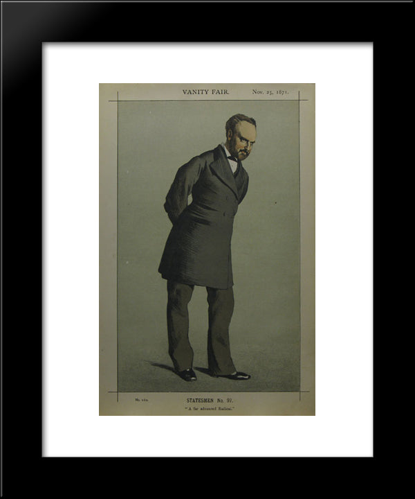Caricature Of Sir Charles Wentworth Dilke, 2Nd Baronet Pc 20x24 Black Modern Wood Framed Art Print Poster by Tissot, James