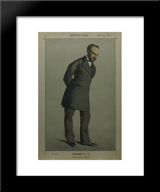 Caricature Of Sir Charles Wentworth Dilke, 2Nd Baronet Pc 20x24 Black Modern Wood Framed Art Print Poster by Tissot, James