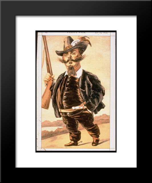 Caricature Of Victor Emmanuel Ii Of Italy 20x24 Black Modern Wood Framed Art Print Poster by Tissot, James
