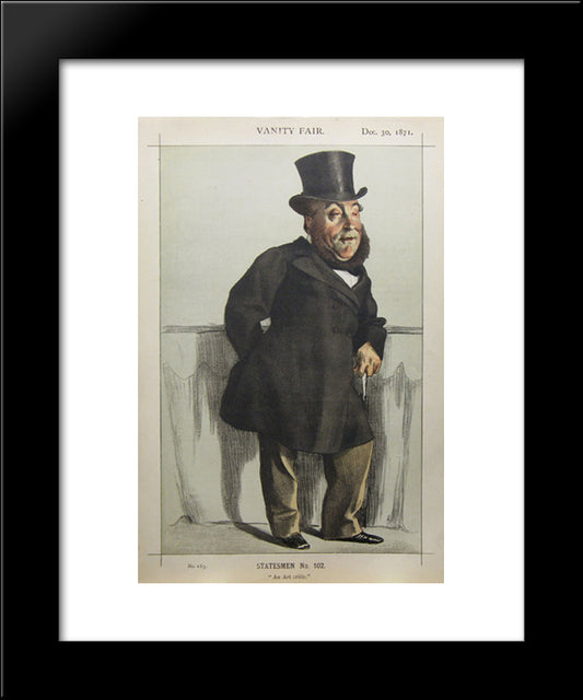 Caricature Of William Henry Gregory 20x24 Black Modern Wood Framed Art Print Poster by Tissot, James