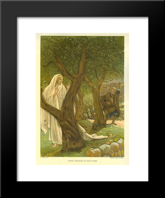 Christ Appearing To Saint Peter 20x24 Black Modern Wood Framed Art Print Poster by Tissot, James