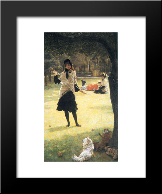 Croquet 20x24 Black Modern Wood Framed Art Print Poster by Tissot, James