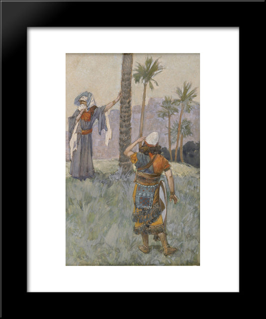 Deborah Beneath The Palm Tree 20x24 Black Modern Wood Framed Art Print Poster by Tissot, James