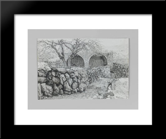 Fountain Of The Virgin At Ain Karim 20x24 Black Modern Wood Framed Art Print Poster by Tissot, James