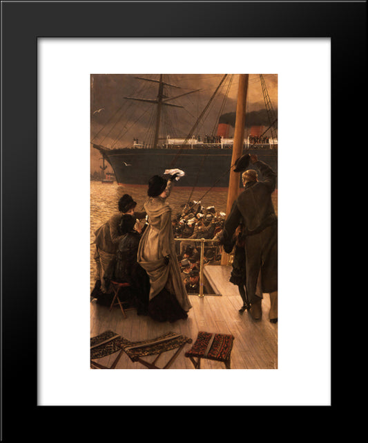 Goodbye, On The Mersey 20x24 Black Modern Wood Framed Art Print Poster by Tissot, James