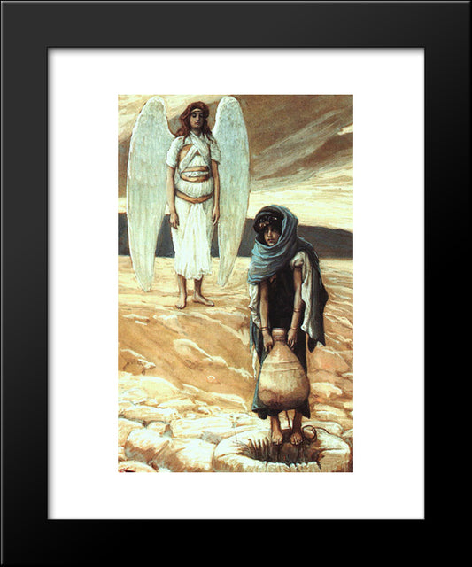 Hagar And The Angel In The Desert 20x24 Black Modern Wood Framed Art Print Poster by Tissot, James