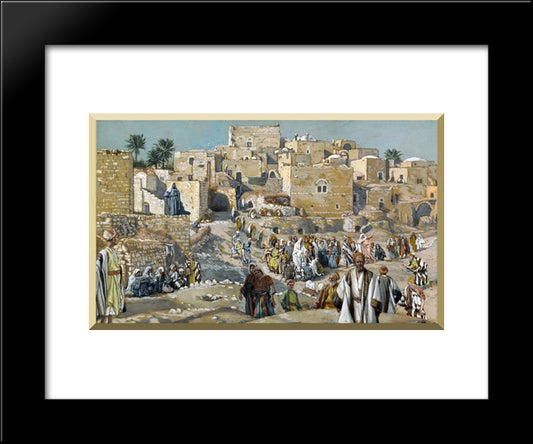 He Went Through The Villages On The Way To Jerusalem 20x24 Black Modern Wood Framed Art Print Poster by Tissot, James