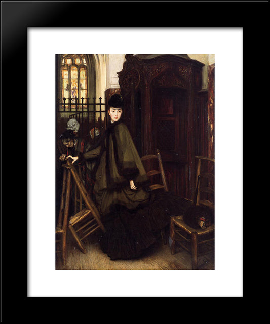 In Church 20x24 Black Modern Wood Framed Art Print Poster by Tissot, James