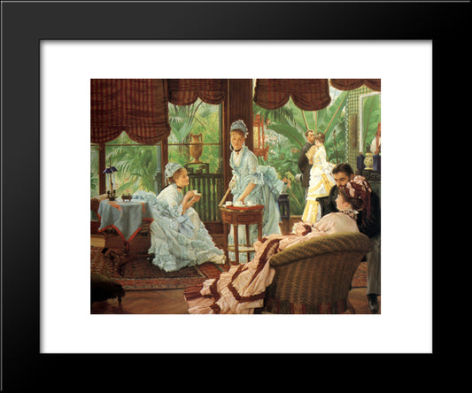 In The Conservatory 20x24 Black Modern Wood Framed Art Print Poster by Tissot, James