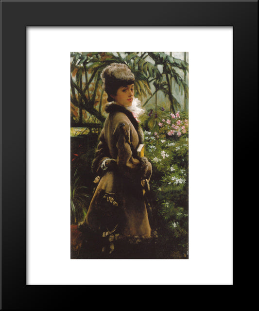 In The Greenhouse 20x24 Black Modern Wood Framed Art Print Poster by Tissot, James