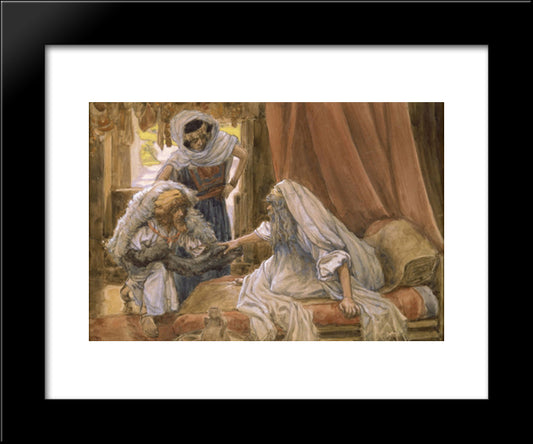 Jacob Deceives Isaac 20x24 Black Modern Wood Framed Art Print Poster by Tissot, James