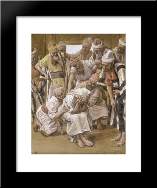 Jacob Mourns His Son Joseph 20x24 Black Modern Wood Framed Art Print Poster by Tissot, James