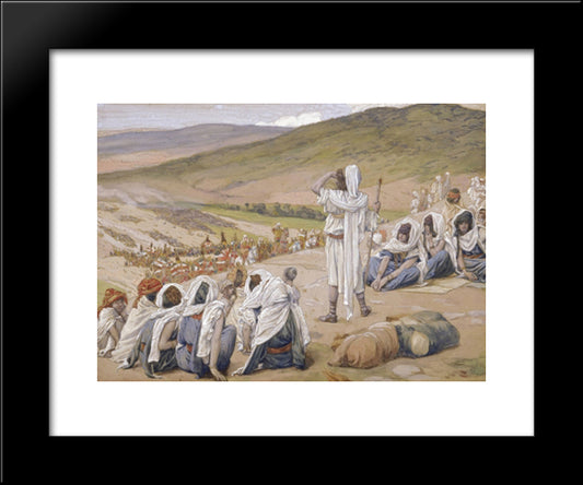 Jacob Sees Esau Coming To Meet Him 20x24 Black Modern Wood Framed Art Print Poster by Tissot, James