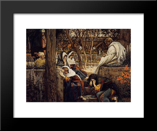 Jesus At Bethany 20x24 Black Modern Wood Framed Art Print Poster by Tissot, James