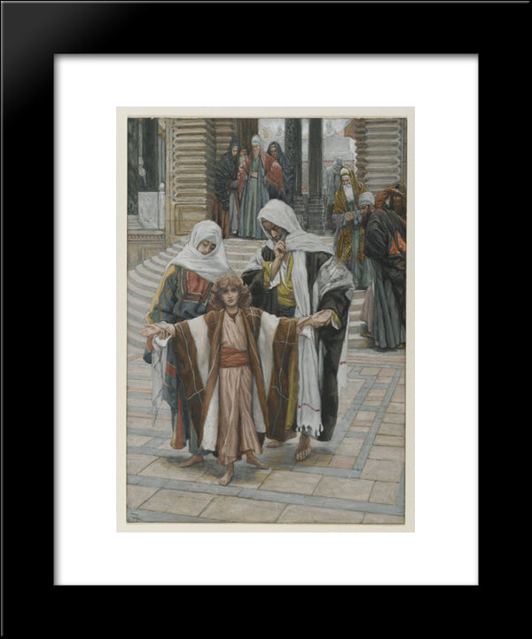 Jesus Found In The Temple 20x24 Black Modern Wood Framed Art Print Poster by Tissot, James