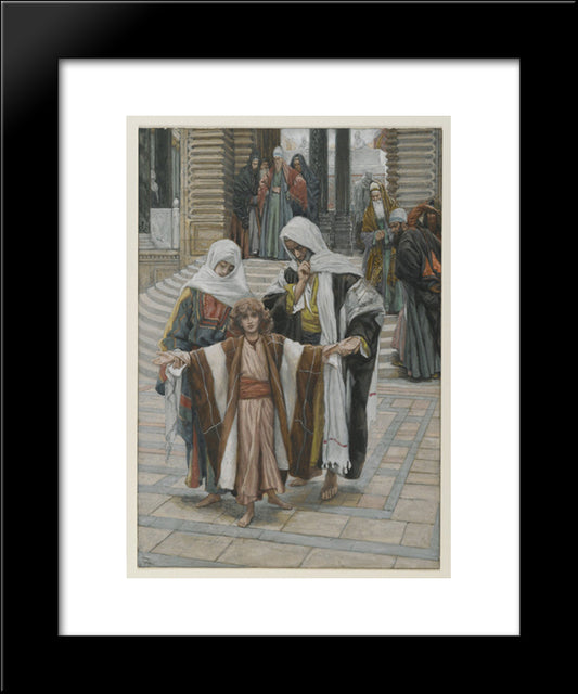 Jesus Found In The Temple 20x24 Black Modern Wood Framed Art Print Poster by Tissot, James