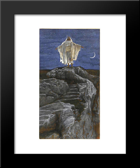 Jesus Goes Up Alone Onto A Mountain To Pray 20x24 Black Modern Wood Framed Art Print Poster by Tissot, James