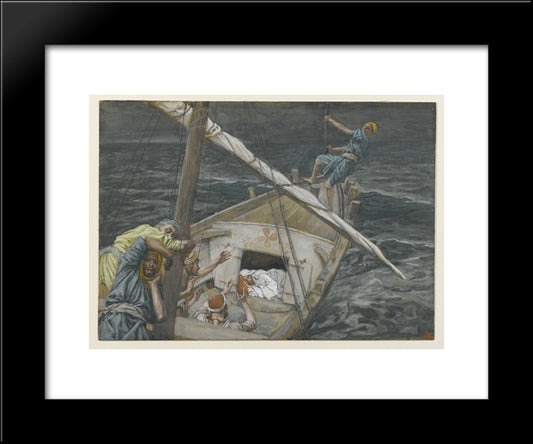 Jesus Sleeping During The Tempest 20x24 Black Modern Wood Framed Art Print Poster by Tissot, James