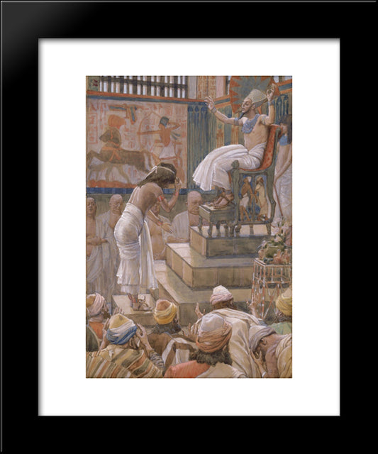 Joseph And His Brethren Welcomed By Pharaoh 20x24 Black Modern Wood Framed Art Print Poster by Tissot, James