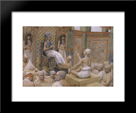 Joseph Interprets Pharaoh'S Dream 20x24 Black Modern Wood Framed Art Print Poster by Tissot, James