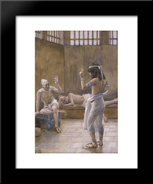 Joseph Interprets The Dreams While In Prison 20x24 Black Modern Wood Framed Art Print Poster by Tissot, James