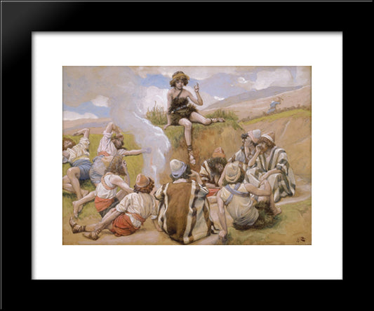 Joseph Reveals His Dream To His Brethren 20x24 Black Modern Wood Framed Art Print Poster by Tissot, James