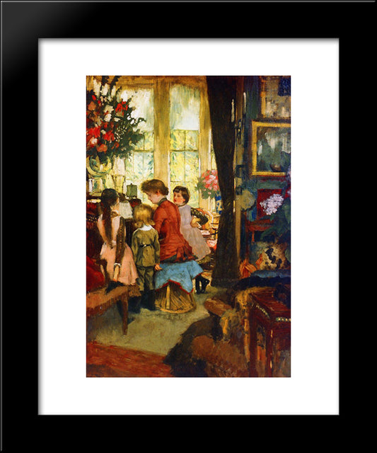 Kathleen Newton At The Piano 20x24 Black Modern Wood Framed Art Print Poster by Tissot, James