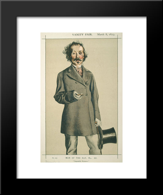 Men Of The Day No.580 Caricature Of Mr.Thomas Mayne Reid 20x24 Black Modern Wood Framed Art Print Poster by Tissot, James