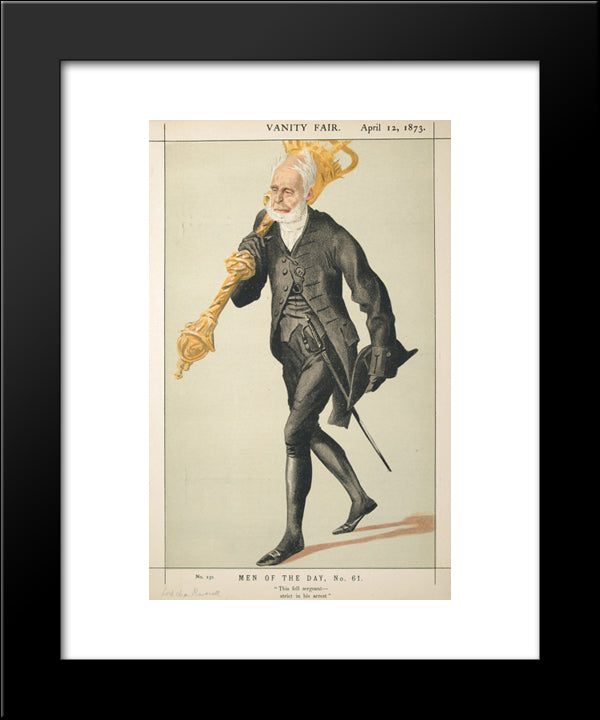 Men Of The Day No.610 Caricature Of Lt Col Lord Charles James Fox Russell 20x24 Black Modern Wood Framed Art Print Poster by Tissot, James