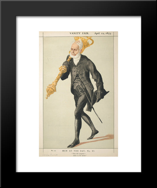 Men Of The Day No.610 Caricature Of Lt Col Lord Charles James Fox Russell 20x24 Black Modern Wood Framed Art Print Poster by Tissot, James