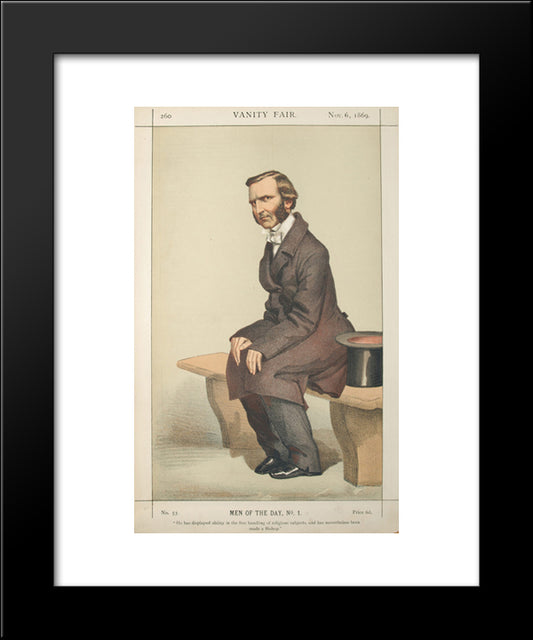 Men Or Women Of The Day No.10 Caricature Of The Rev Frederick Temple 20x24 Black Modern Wood Framed Art Print Poster by Tissot, James